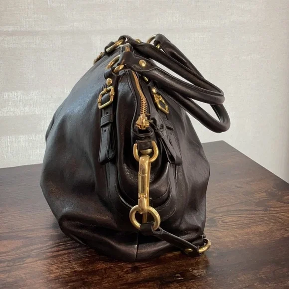 Vintage Black Leather Coach Shoulder Bag - Picture 3 of 6